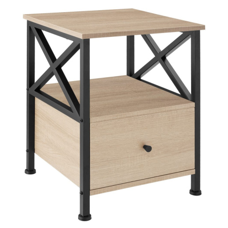 tectake 404733 noční stolek falkirk 40x41,5x55,5cm - Industrial světlé dřevo, dub Sonoma - Indus