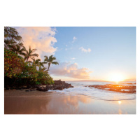 Umělecká fotografie sunset hawaii beach, M Swiet Productions, (40 x 26.7 cm)