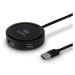 AXAGON HUEP1A 4x USB 3.2 Gen 1 ROUND hub micro USB nap. konektor kabel USBA 30cm