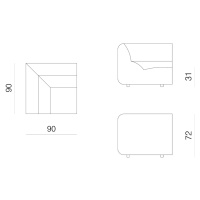 Prostoria designové sedačky Layout Sofa Corner Seat S