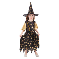 RAPPA - Dětský kostým čarodějnice černo-zlatá (S)