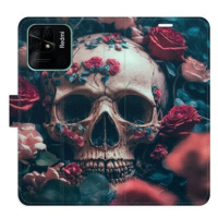 iSaprio flip pouzdro Skull in Roses 02 pro Xiaomi Redmi 10C