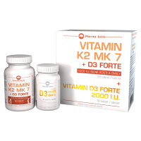 PHARMA ACTIV Vitamín K2 MK7+D3 Forte 125 tablet + Vitamin D3 Forte 2000 I.U. 30 tablet