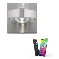 PAUL NEUHAUS LED nástěnné svítidlo Q-MIA v barvě oceli s nastavitelnou barvou světla Smart Home 