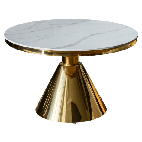 Konferenční stolek, zlatá/bílý mramor, GREIS TYP 2 RP1, rozbalené zboží Tempo Kondela