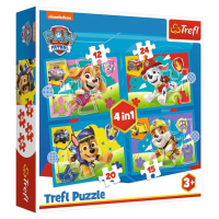 Puzzle Tlapková patrola: Běžící štěňata 4v1 (12,15,20,24 dílků)