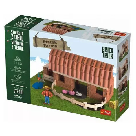 Stavějte z cihel Statek stavebnice Brick Trick v krabici 40x27x9cm Trefl