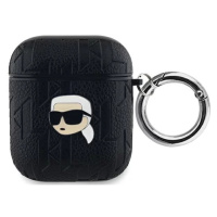 Pouzdro Karl Lagerfeld KLA2PGKIPK AirPods 1/2 cover black Monogram Karl Head (KLA2PGKIPK)