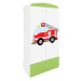 Kocot kids Dětská skříň Babydreams 90 cm hasičské auto zelená