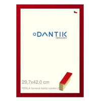 DANTIK rámeček 29,7 × 42, PERLA červený lesklý vysoký plexi čiré