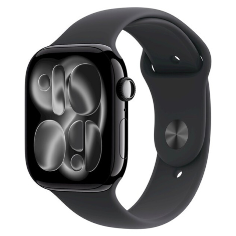 Apple Watch Series 11 Cellular (42mm) Klavírně černý hliník s černým sportovním řemínkem S/M