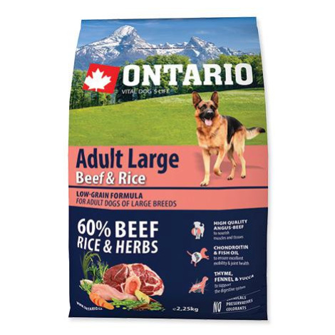 Ontario Dog Adult Large Beef/Rice - 12kg