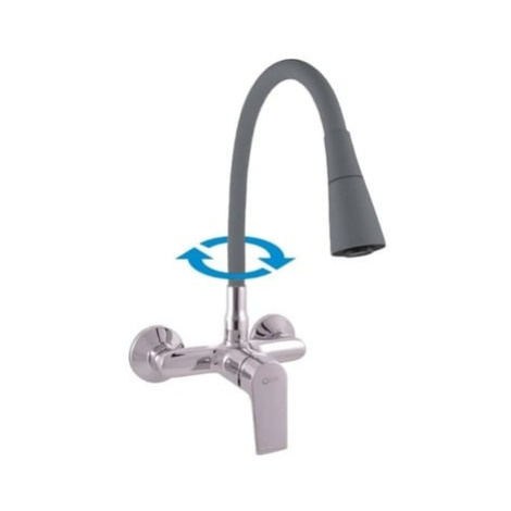 RAV SLEZÁK Colorado dřezová baterie se silikonovým ramínkem 150 mm šedá/chrom co102.5/13s CO102.