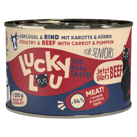 Lucky Lou Lifestage Senior drůbež a hovězí maso 24 × 200 g