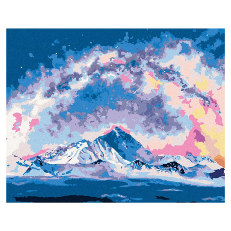 Mount Everest pod mléčnou dráhou, 40×50 cm, vypnuté plátno na rám