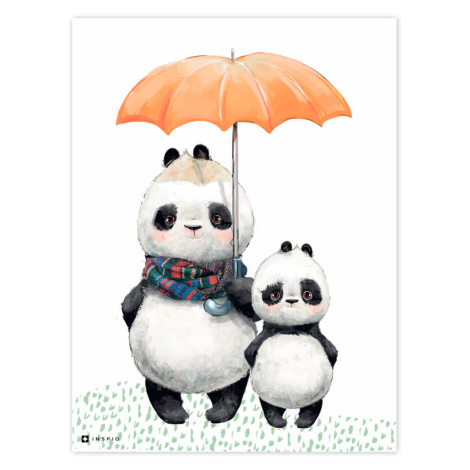 Dvě pandy s deštníkem na stěnu INSPIO