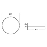 BRUMBERG BRUMBERG Biro Circle, Ø 75 cm, vypínač, stříbrná, 3 000 K