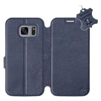 Flip pouzdro na mobil Samsung Galaxy S7 Edge - Modré - kožené - Blue Leather