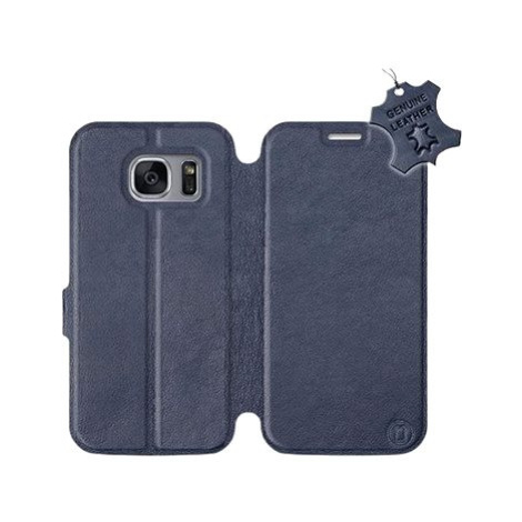 Flip pouzdro na mobil Samsung Galaxy S7 Edge - Modré - kožené - Blue Leather