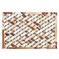 Kožený patchworkový koberec 140 x 200 cm hnědý SERINOVA, 237769