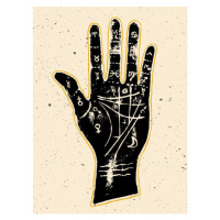 Ilustrace Palmistry hand on a white background, NONUMMYdesign, 30x40 cm