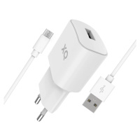 Nabíječka XQISIT NP Travel Charger Single USB-A 2.4A w. micr white (50854)