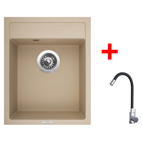 Sinks CLASSIC 400 Sahara + Elasta nerez/černá
