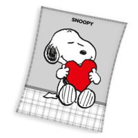 Carbotex Dětská fleecová deka Snoopy Love 150 × 200 cm