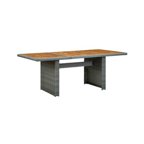 Zahradní stůl světle šedý polyratan a masivní akáciové dřevo 313312 SHUMEE