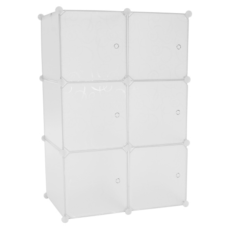 Praktická modulární skříň, bílá / vzor, ZERUS Tempo Kondela