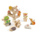 Dřevěná zvířátka lezoucí po stromě Stacking Garden Friends Tender Leaf Toys v plátěném sáčku od 