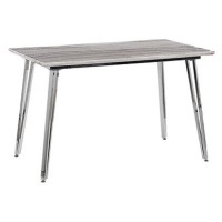 Jídelní stůl 120 x 70 cm mramorový efekt / stříbrná GREYTON, 312675