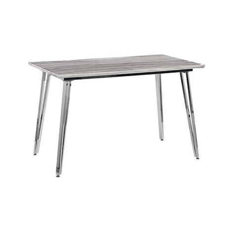Jídelní stůl 120 x 70 cm mramorový efekt / stříbrná GREYTON, 312675 BELIANI