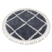 Dywany Lusczow Kulatý shaggy koberec BERBER CROSS šedý