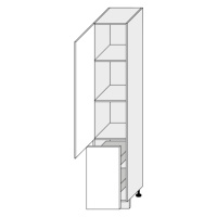 ArtExt Kuchyňská skříňka vysoká PLATINIUM | 2D14K 40 s cargo košem Barva korpusu: Grey