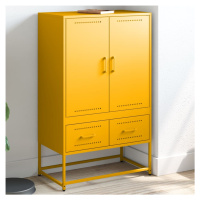 vidaXL Skříň highboard hořčicově žlutá 68x39x111,5 cm ocel