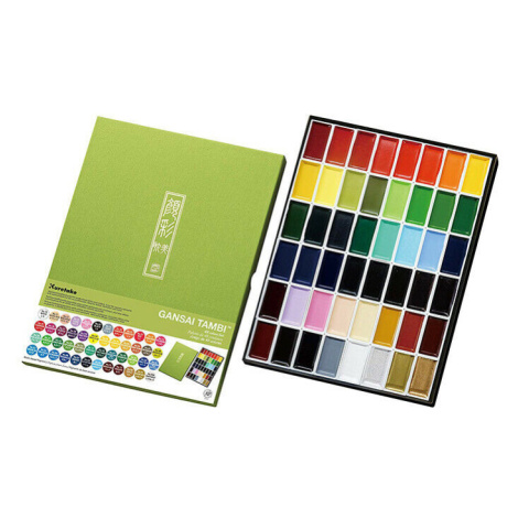 Kuretake, MC20V48, Gansai Tambi, akvarelové barvy v pánvičkách, 48 odstínů