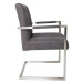 LuxD Konzolová židle Boss s područkami, šedá antik