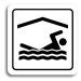 Accept Piktogram "bazén krytý" (80 × 80 mm) (bílá tabulka - černý tisk)