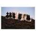 Ilustrace Cowboys riding horses, silhouette, Jules Frazier, 40 × 26.7 cm