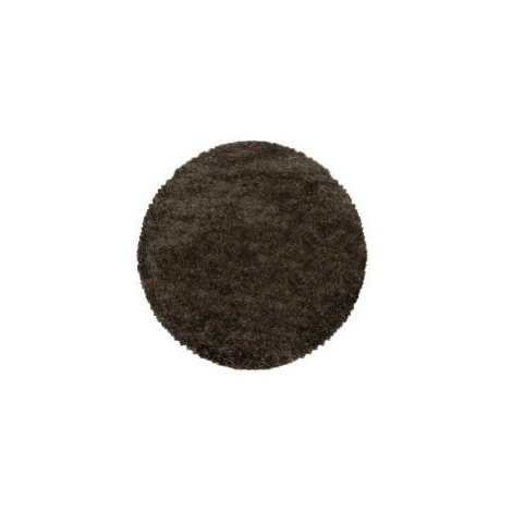 Kusový koberec Fluffy Shaggy 3500 brown kruh FOR LIVING