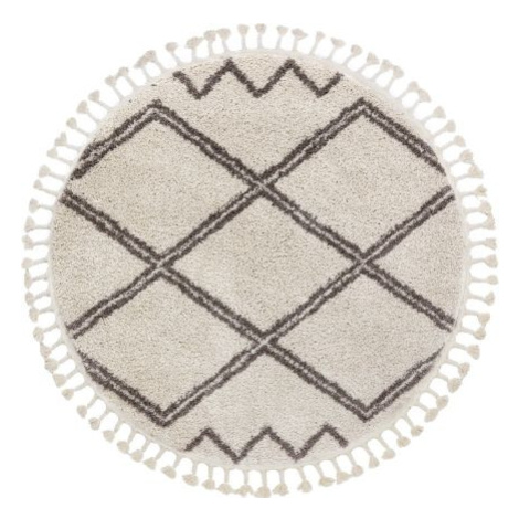 Kusový koberec Berber Asila cream and brown kruh FOR LIVING