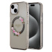 Guess PC/TPU Flowers Ring Glossy Logo MagSafe kryt iPhone 15 černý