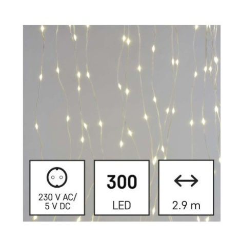 EMOS LED vánoční řetěz - záclona Dropi s programy 2,9 m x 1,5 m teplá bílá