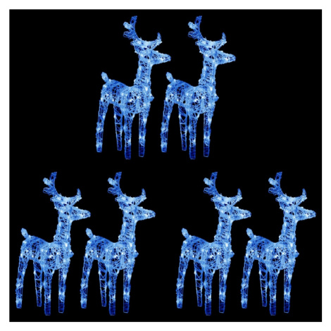 vidaXL Vánoční sobi 6 ks 240 modrých LED diod akryl