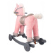 NEF Plyšový interaktivní houpací kůň s kolečky - růžový