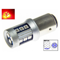 LED auto žárovka 12V 24V BAY15D 15 SMD 3030 P21/5W Dvouvláknová Červená