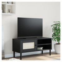 vidaXL TV skříňka SENJA ratanový vzhled černá 106x40x49 cm borovice