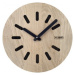 KUBRi 0174 - 44 cm hodiny z dubového masívu včetně dřevěných ručiček