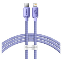 Baseus Crystal Shine odolný opletený kabel USB-C / Lightning 20W 1,2m purple